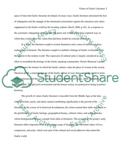 Values of Gaelic Literature