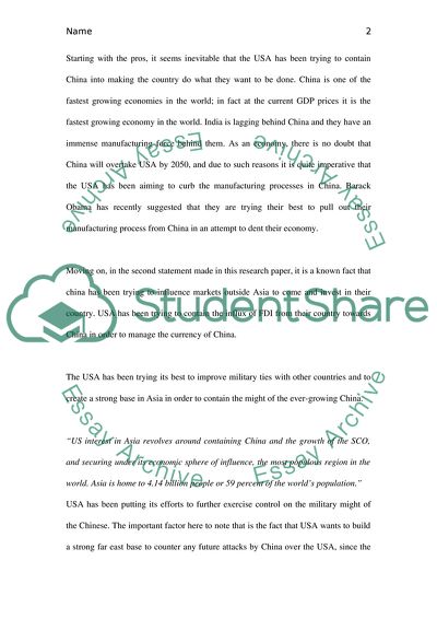 Is the USA Trying to Seek Control on China