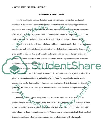 Mental Health Problems and Disorders