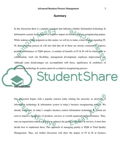 The Impact of Information Technologies on Business Process