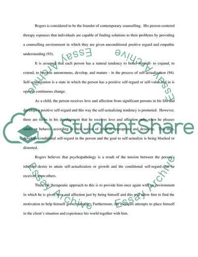 A Critical Assessment of the Humanistic Model of Psychopathology