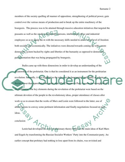 The proletariat during the Russian revolution