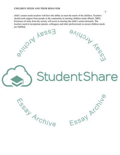 How Teachers Can Attempt to Meet Childrens Needs