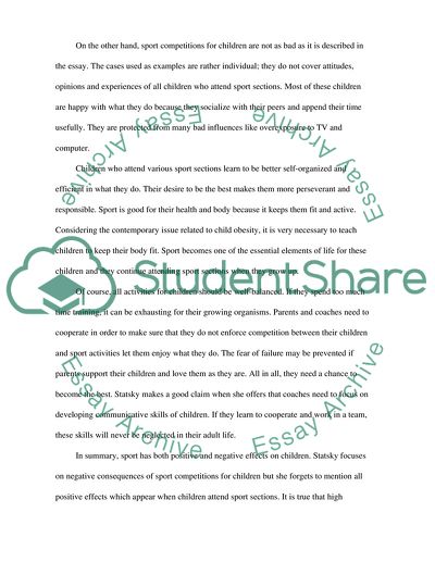 Children Need to Play Not Compete