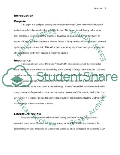 Factors Affecting Gross Domestic Product