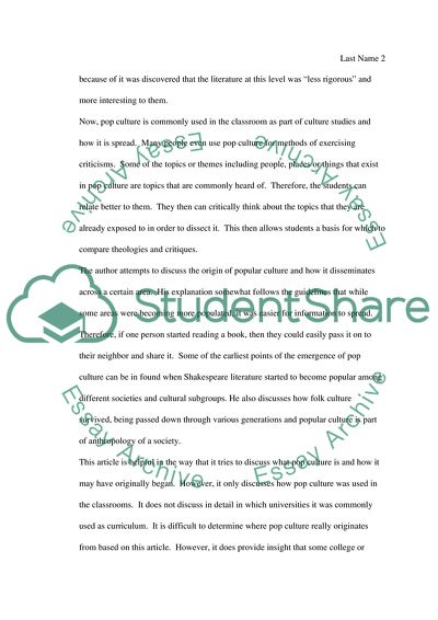 Popular Culture and How It Influences People in Other Areas