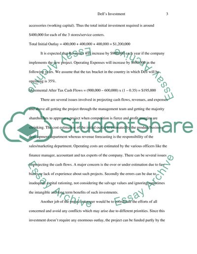 Dells Investment Decision on Expansion