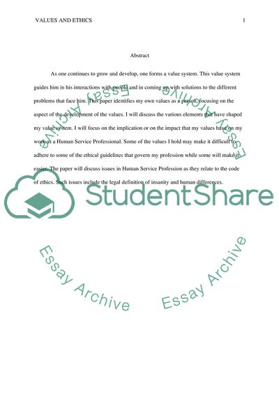 Values and Ethics