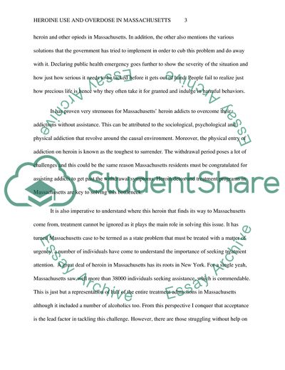 Heroin Use and Overdose in Massachusetts