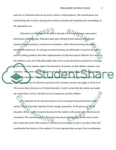 Personal Educational Philosophy