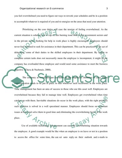 Organizational research on E-commerce