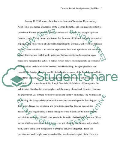 German Jewish Immigration to the USA