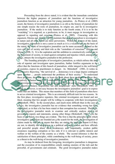 Is Work of the Investigative Journalist Glamorous