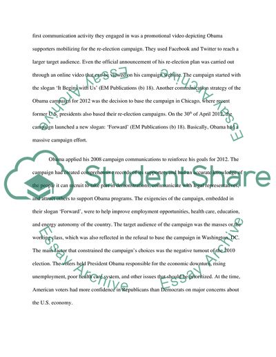 The 2012 Obama Presidential Campaign