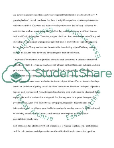 Self-Efficacy Personal Development Plan