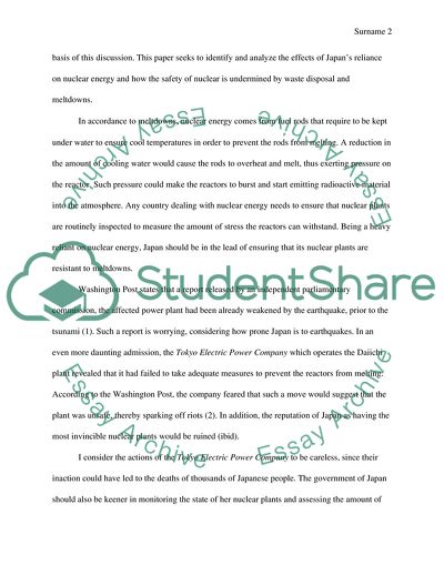 Effects of Japans Reliance on Nuclear Energy