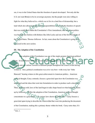 Critique on George W. Careys: A Students Guide to American Political Thought