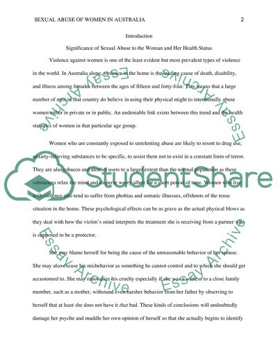 Sexual Abuse Of Women In Australia