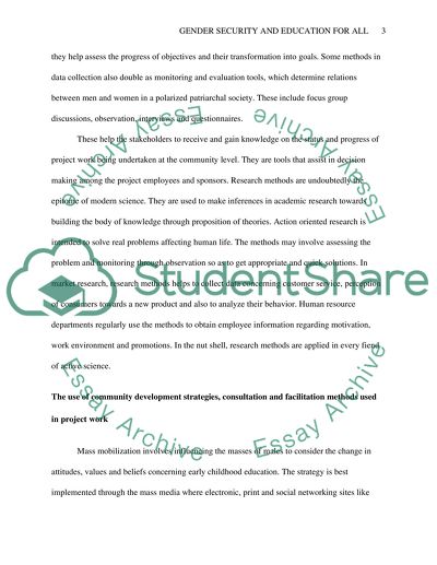 Gender Security and Education for All