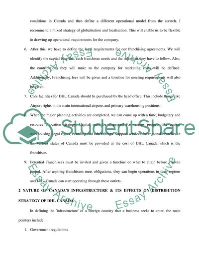 International Business Strategic Planning for DHL Seeking to Enter the Canadian Market