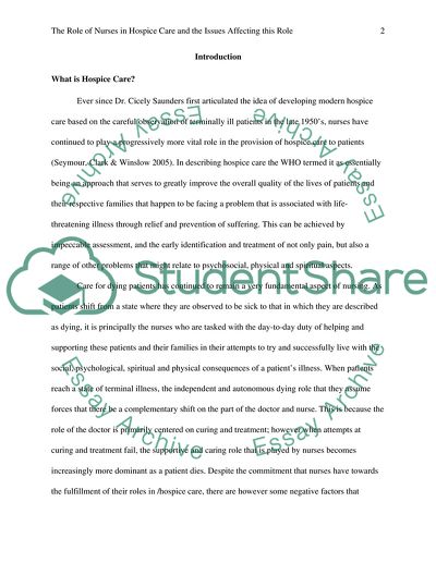 The Role of Nurses in Hospice Care