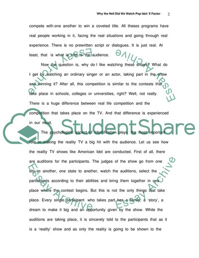 Reality Television as an Attempt to Live the Excitement