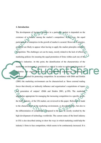 Marketing Approaches for Overcoming Increased Competition in the UK Hotel Industry