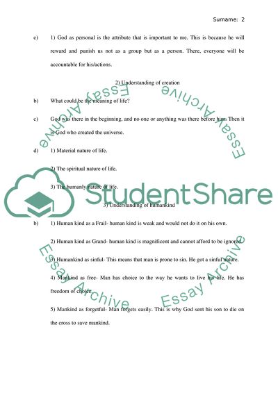 Understanding of Humankind and God