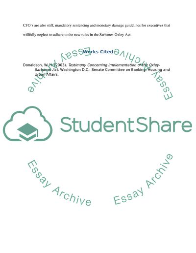 Implementation of the Oxley-Sarbanes Act
