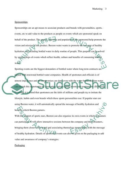 Marketing of Buxton Water