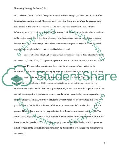 Marketing Strategy for Coca-Cola Company