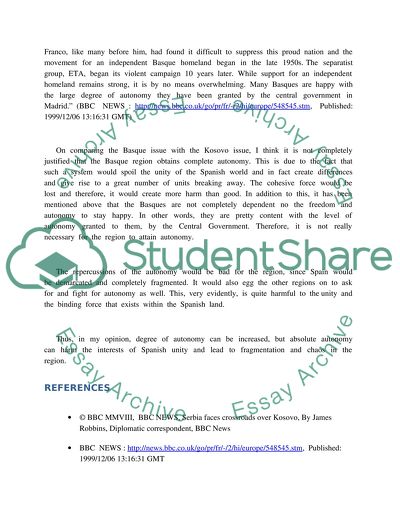 The Basque Region Issue