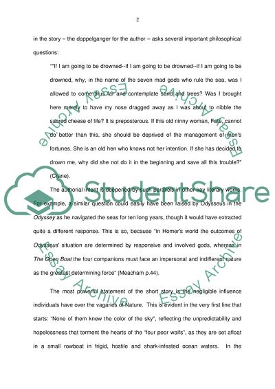 The Open Boat by Stephen Crane Argue that nature is indifferent to humanity