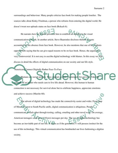 Americans Connect Digitally Rather Face-To-Face - American Loneliness