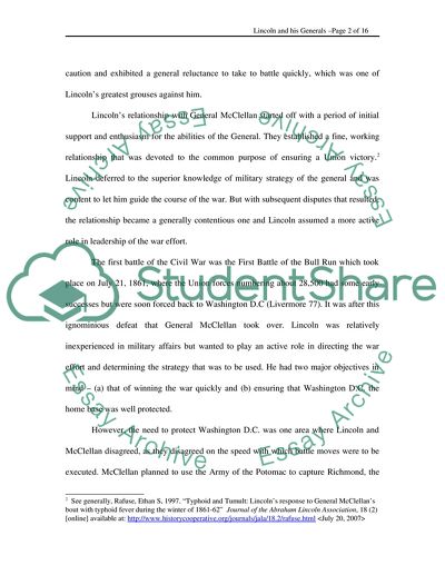 Lincoln and His Generals