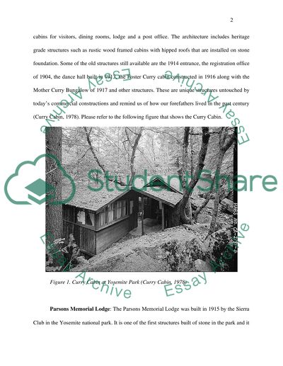 Protection and Conservation of the Yosemite National Park and its architecture