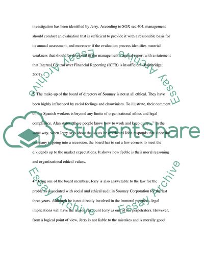 Soumey Corporation and Sarbanes Oxley Act