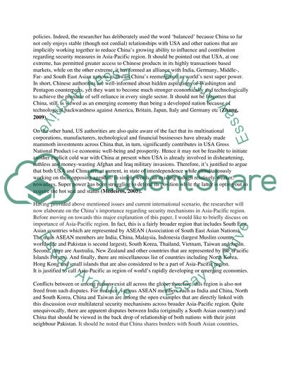 The Impact of the Rise of China on Asia-Pacific Security