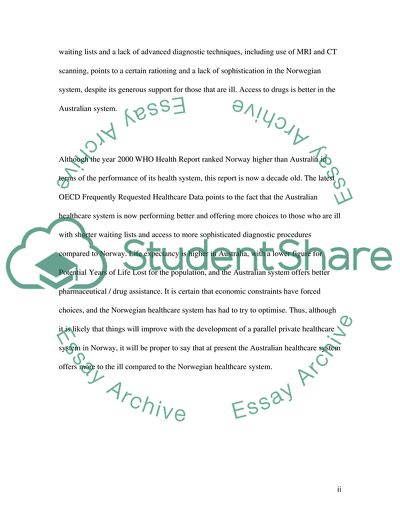 Comparing the Australian and the Norwegian Healthcare Systems