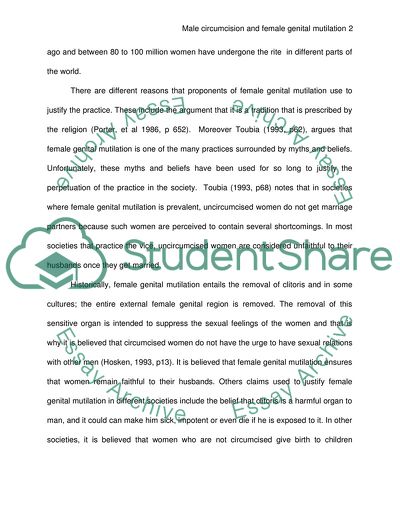 Male Circumcision and Female Genital Mutilation