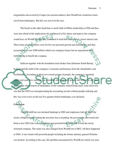 Performance of WorldCom