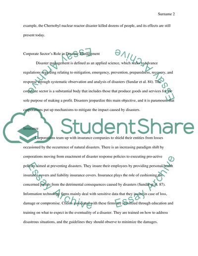 Analytic Report about Disaster Recovery Plans in corporations