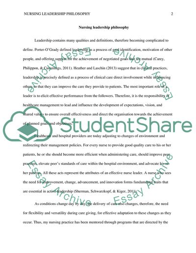 Leadership Philosophy and Diversity Statement in Nursing