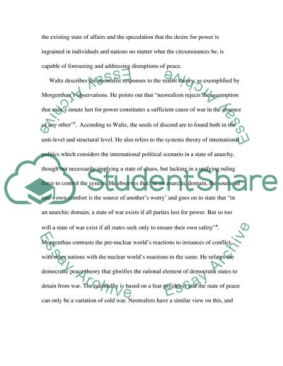 The Democratic Peace Hypothesis and Realist Theory