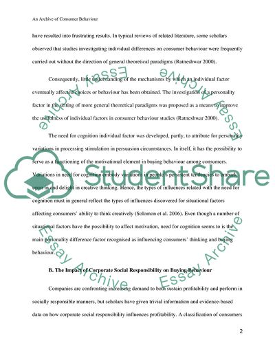 The Observation of Consumer Behaviour
