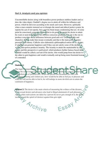 Analysis and your opinions