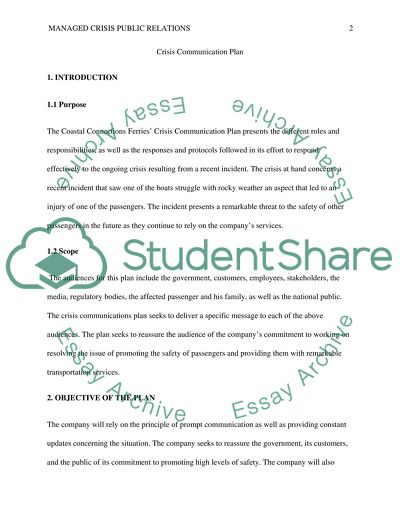 Managed crisis public relations