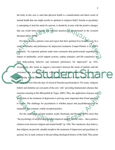 The Role of Spirituality in the Treatment of Depression