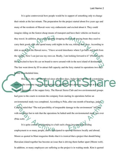 Hawaii Ferry and Environment