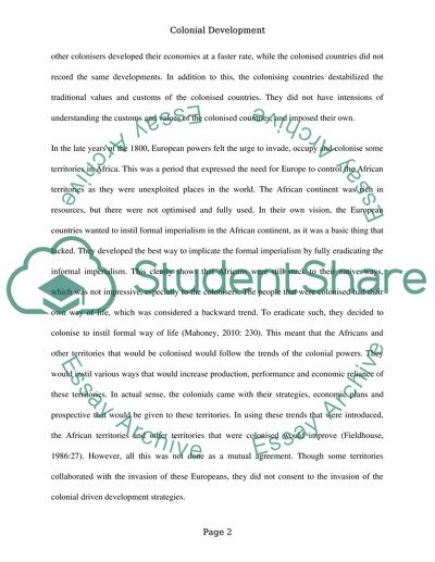 To What Extent Was Colonial Development Driven by Domestic Concerns